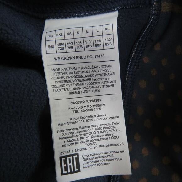 Burton Women's Crown Pulllover Hoodie Navy and Brown Geometric Sweatshirt - Picture 5 of 6